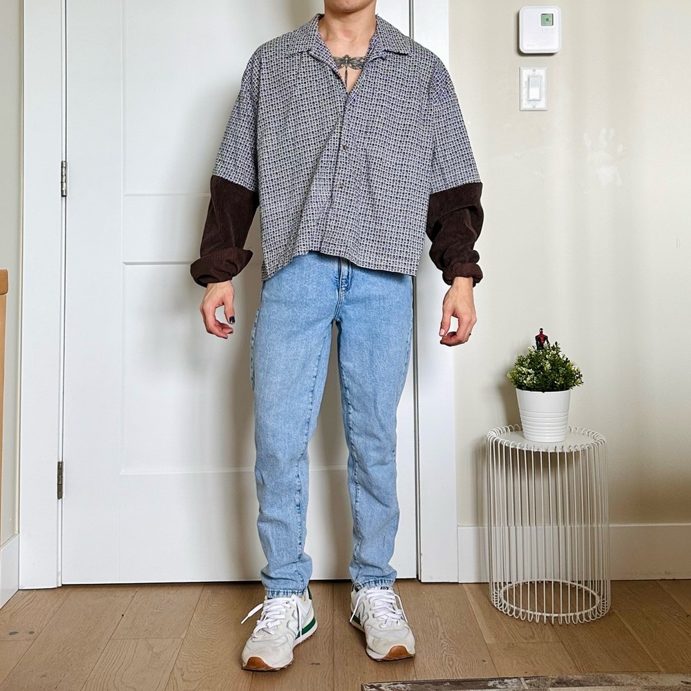 Custom Made Button Down with corduroy sleeves.